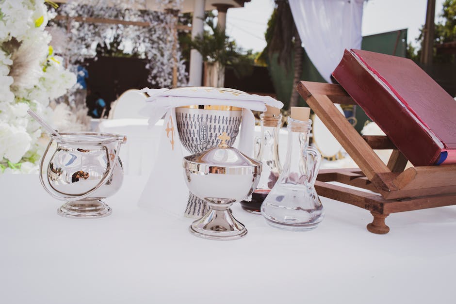 Beautiful wedding ceremony altar